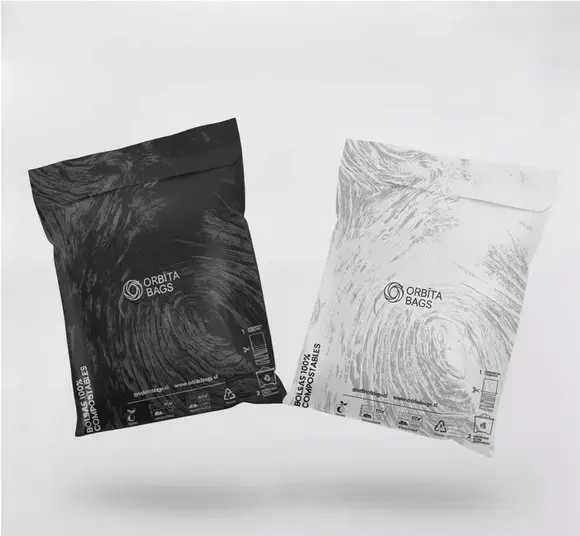 Bolsas courier compostables Orbita - packaging sustentable para envío y devolución en Chile